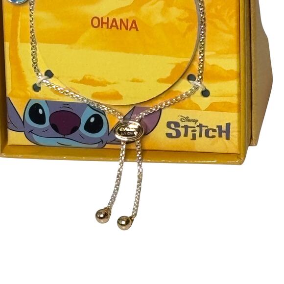 Disney Stitch Ohana Silver Plated Charm Slider Bracelet - Picture 3 of 6